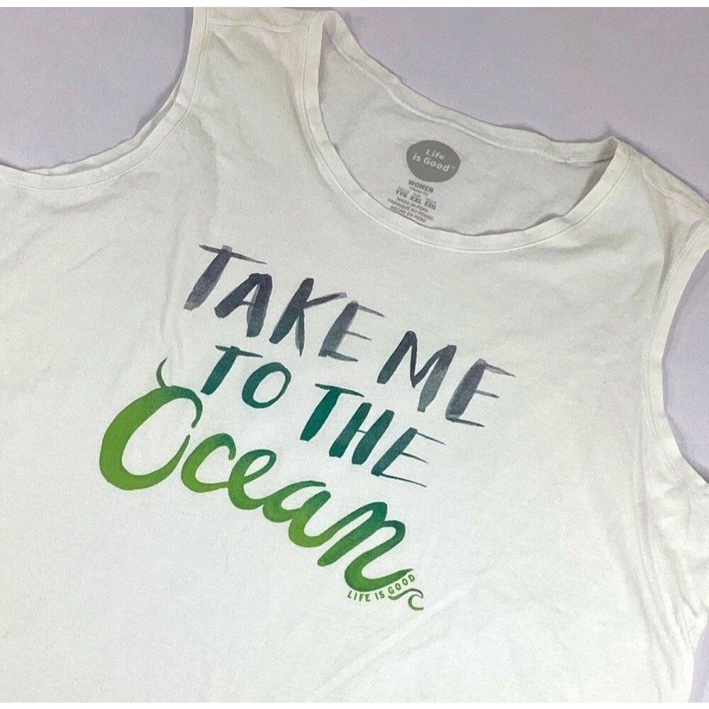 Life Is Good Tank Top Shirt Womens Size XXL Take Me To The Ocean Classic Fit